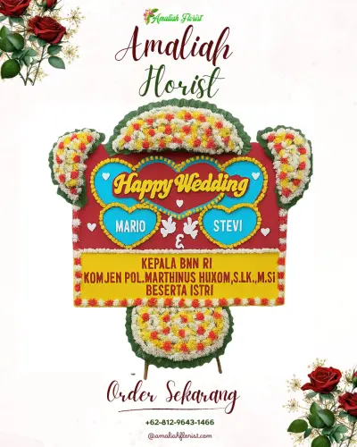 Karangan Papan Bunga Pernikahan di Cibuntu